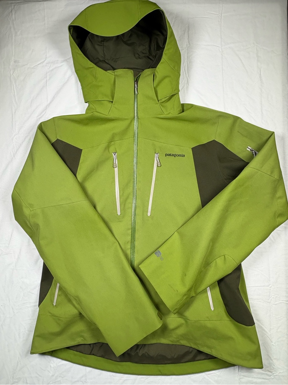 Patagonia Powder Bowl Hooded Shell Jacket in Chartreuse and Olive - Sample